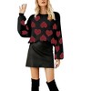 Clearlove Women's Valentine's Day Cute Heart Sweater Crew Neck Long Sleeve Pullover Sweaters - 4 of 4