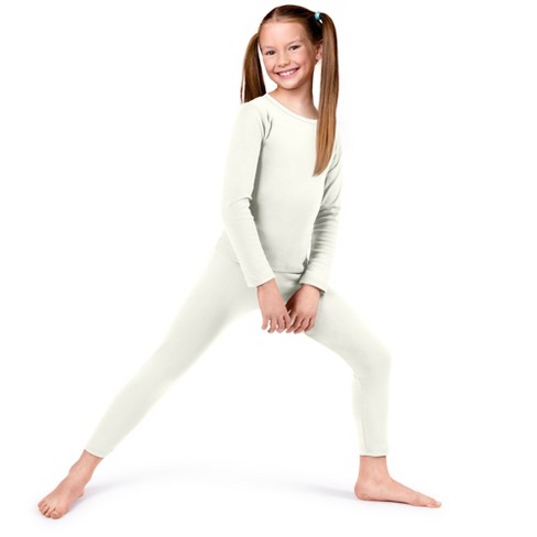 Rocky Thermal Underwear For Girls Long Johns Fleece Lined Set Shirt Pants Base Layer white Medium Target