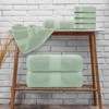 BRINJOY Luxury Bath Towel Set of 8 - 100% Turkish Cotton Highly Absorbent, 2 Luxury Bath Towels 700GSM, 2 Hand Towels, 4 Washcloths, Green - 2 of 4