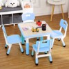 Kids Table & 4 Chairs Set, Height Adjustable Arts & Crafts Desk for Ages 2-10, Non-Slip Legs, Max 300lbs for Classrooms, Daycares, Home - 3 of 4