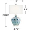 Possini Euro Design Coastal Table Lamps 25" High Set of 2 Ceramic Blue Drip Off White Shade for Living Room Family Bedroom Home (Colors may vary) - 4 of 4