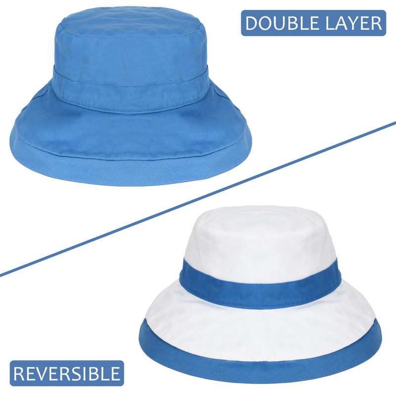 Solaris 100% Cotton Packable Bucket Hat, Wide Brim Bucket Hat for Women, UPF 50 Reversible Women Hat, Summer Outdoor Must Haves Hats, 5 of 9
