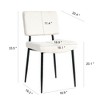 Set of 4 Modern Beige Fabric Upholstered Dining Chairs, Metal Legs, Bedroom, Dressing, and Home Seating - 4 of 4