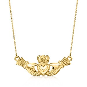 Ross-Simons 14kt Yellow Gold Claddagh Necklace - 1 of 3