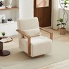 Okak Modern Swivel Accent Chairs for Bedroom, 30.3"W Upholstered Chair with Solid Wood Armrests and 360 Degree Comfy Lounge Reading Chair - 4 of 4