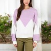 Anna-Kaci Women's Zigzag Color Block Sweater with Long Sleeves and Crew Neck - 4 of 4