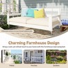 Farmhouse Twin Size Outdoor Acacia Wood Porch Swing Daybed with High Back & Armrests, 118" Hemp Ropes - 3 of 4