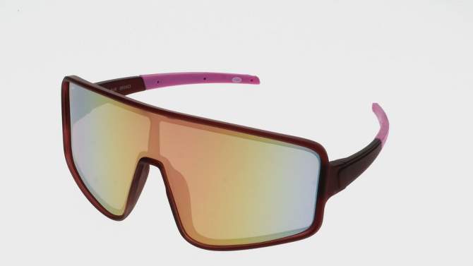 Women's Rubberized Plastic Shield Sunglasses - All In Motion™, 5 of 8, play video