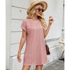 Clearlove Womens Casual Short Sleeve Crewneck T-Shirt Dress  Loose Flowy Mini Dresses with Pockets - 2 of 4