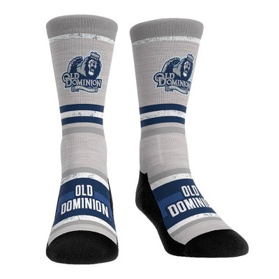 NCAA Old Dominion Monarchs Adult Cool Gray Block Crew Socks - L/XL