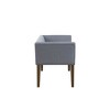 CAVINAS Accent Bench with Flared Arms, Upholstered Accent Bench – Grey Fabric with Nailhead Trim & Solid Wood Legs for Bedroom, Living Room - 4 of 4