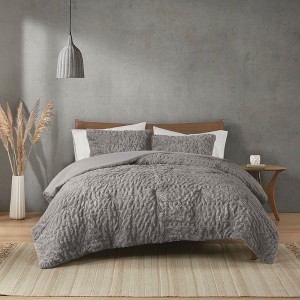 3Pcs Comforter Set, Cozy Solid Bedding Set, Microfiber Bed Comforter - 1 of 4