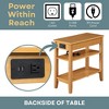 American Heritage 1 Drawer Chairside End Table with Charging Station and Shelves - Breighton Home - 2 of 4