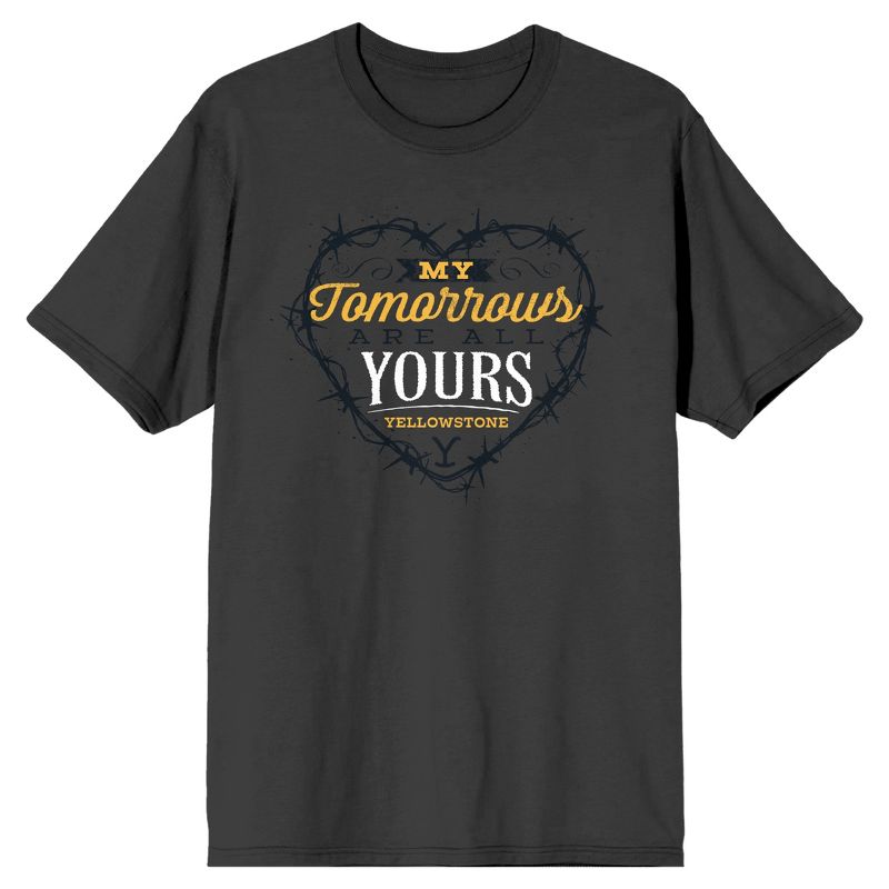 Yellowstone My Tomorrows are All Yours Men's Charcoal T-shirt, 1 of 4