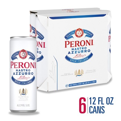 Peroni Nastro Azzurro Beer - 6pk/12 fl oz Slim Cans