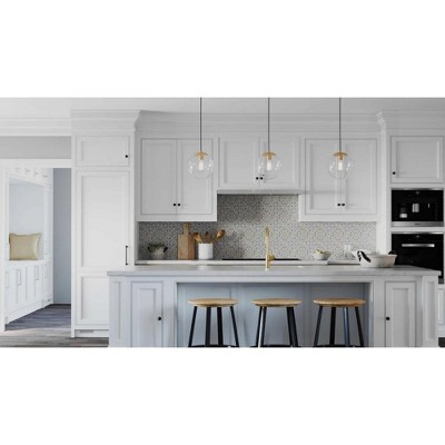 Atwell Matte Black Glass Globe Pendant Light