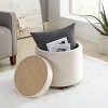 Ornavo Home Lawrence Round Storage Ottoman with Table Top Lid - 3 of 4