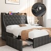 Bed Frame with 4 Storage Drawers and Storage Headboard, Charging Station with Type-C & USB Ports, No Box Spring Needed - 2 of 4