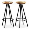 vidaXL Bar Stool Set of 2 Multicoloured Solid reclaimed wood and steel - 2 of 4