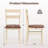 Costway Wooden dining chair set of 2/4 with rubber wood frame padded seat for kitchen - 3 of 4