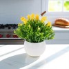 Unique Bargains Artificial Plants Semi-circle Lily Flower Arrangement Plastic 2.76"x2.76"x5.91" 1 Pc - 2 of 4