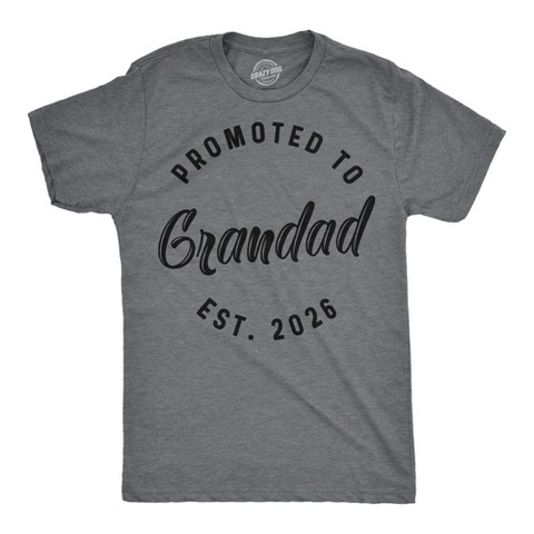 Мужские футболки Crazy Dog T-Shirts, Inc. Mens Funny T Shirts Promoted To Grandad 2026 Sarcastic Grandpa Family Tee For Men - Crazy Dog Men's T Shirt Gift For Grandpa Dark Grey XL