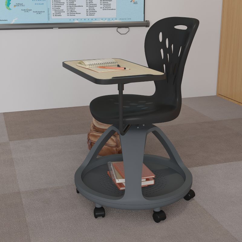 Emma and Oliver Mobile Desk Chair - 360° Tablet Rotation and Storage Cubby, 3 of 15