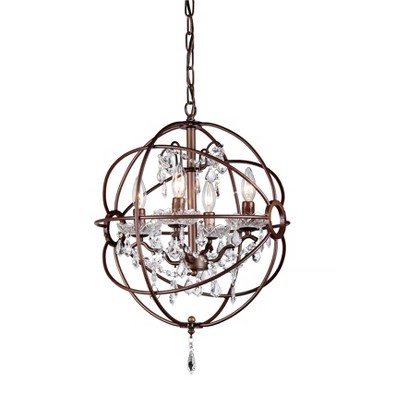 32" x 32" x 33" Edwards Antique Bronze Chandelier Brown - Warehouse of Tiffany