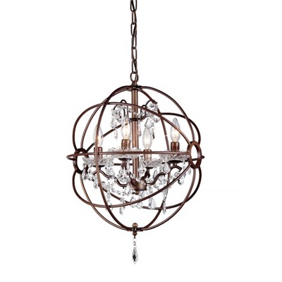 32" x 32" x 33" Edwards Antique Bronze Chandelier Brown - Warehouse of Tiffany