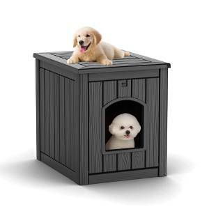 Gulches Dual-Use Cat Litter Box Furniture Easy Assembly/Clean, Fits 12.5"W×21"D Litter Boxes, 7.5"×9" Door, Odor-Control - 1 of 4