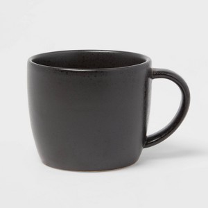 17oz Earthenware Houlton Mug Black - Threshold™: Traditional Coffee Cup, Dishwasher & Microwave Safe, 1 Piece - 1 of 3