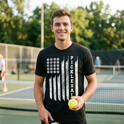 Мужские футболки Crazy Dog T-Shirts, Inc. Mens Funny T Shirts Pickleball American Flag Sarcastic Fourth Of July Graphic Novelty Tee for Men - Crazy Dog Men's T Shirt For Fourth Of July L — фото 3