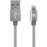 AT&T Charge & Sync Braided USB to Lightning Cable, 4ft (Silver)