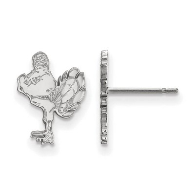 Black Bow Jewelry 14k White Gold Virginia Tech Hokies NCAA Post Earrings