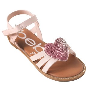 bebe Girls' Sandals - Kids' Open Toe Summer Shoes, Perfect Flat Sandals for Girls with Rhinestone (Little Girl/Big Girl) - 1 of 4