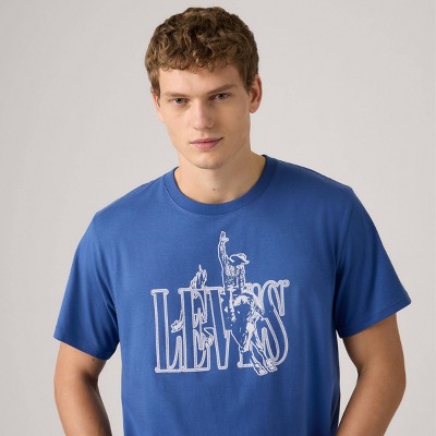 Мужские футболки Levi's Men's Cowboy Short Sleeve T-Shirt - Navy Blue XL — фото 3
