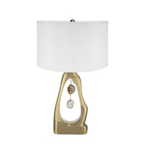 Metal Table Lamp Comes with Various Base Styles and a Hemp Lampshade for Modern Bedside Tables Desks Living Rooms - 1 of 4