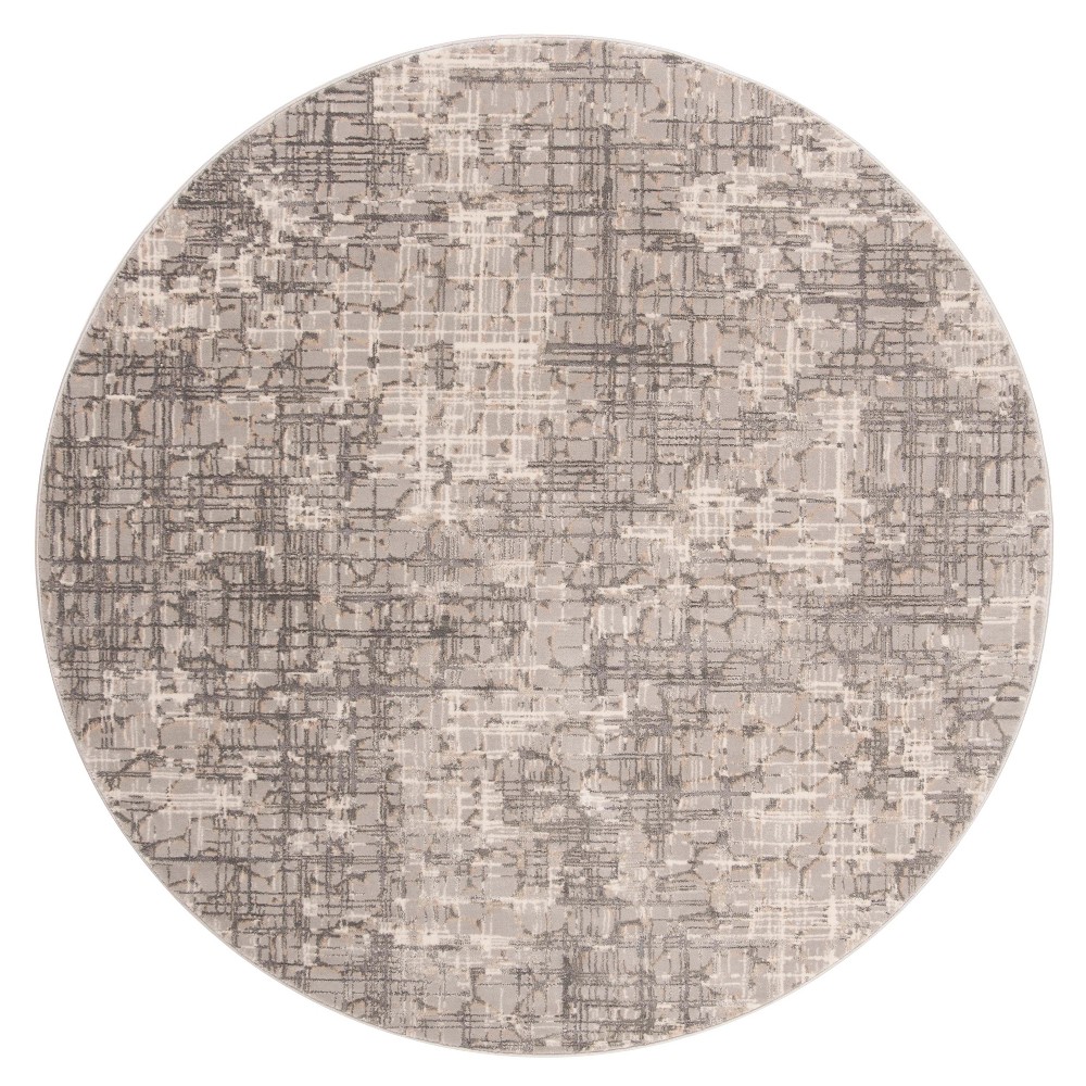 6'7inx6'7in Round Carmela Solid Area Area Rug Gray Round - Safavieh