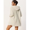 cheibear Women's Fuzzy Fleece Soft Coat Jacket and Crop Top with Shorts 3-Piece Pajamas Lounge Set - 3 of 4
