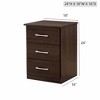 Vynxaria Contemporary Wenge Nightstand with Drawer, 24"H×18"W×16"D, Durable Construction, Sleek Design, Assembly Required - 4 of 4