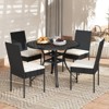 Tangkula 4PCS PE Wicker Patio Dining Chairs Outdoor Rattan Chair Set w/ Cushions - 2 of 4