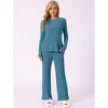 INSPIRE CHIC cheibear Women's Crewneck Soft Long Sleeve with Pocket Pajamas Set - 2 of 4