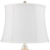 Regency Hill Luca Modern Table Lamps 25 1/2" High Set of 2 Clear Glass Chrome with USB Charging Port Cream Drum Shade for Bedroom Living Room Desk - 2 of 4