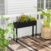 Tangkula Raised Garden Bed, Elevated Metal Planter Box with Legs Drainage Hole Outdoor Indoor Plant Container for Flower Herb - 2 of 4