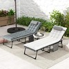 Resenkos Outdoor Chaise Lounge Chair Set Of 2, 5-Level Adjustable Folding Pool Lounge Chairs With Cushions, Gray - 3 of 4