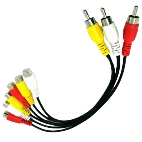 Sanoxy 3 Rca Male Jack To 6 Rca Female Splitter Audio Video Av Tv Dvd  Adapter Cable : Target