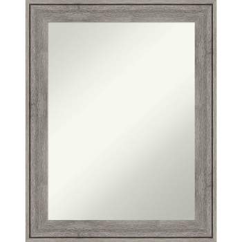 23" x 29" Non-Beveled Regis Barnwood Gray Wood Wall Mirror - Amanti Art