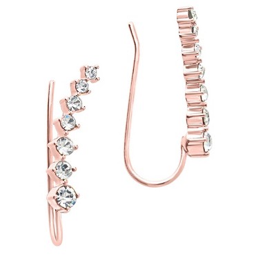 SHINE by Sterling Forever Graduated CZ Crawler Earrings