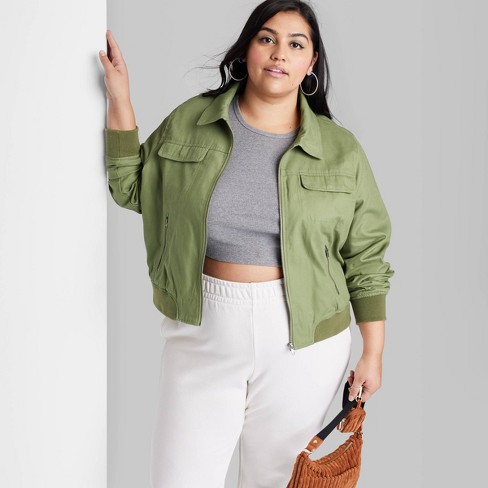 Women's Cropped Utility Jacket - Wild Fable™ - image 1 of 3