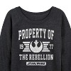 Women's - Star Wars - Property Of Rebellion Lightweight French Terry Wide Neck Long Sleeve Shirt - 2 of 4